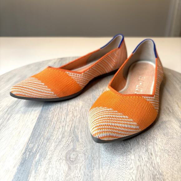 Rothy’s The Point Orange Sherbet Slip On Shoes Flats Women's Size 6.5 - Picture 1 of 14